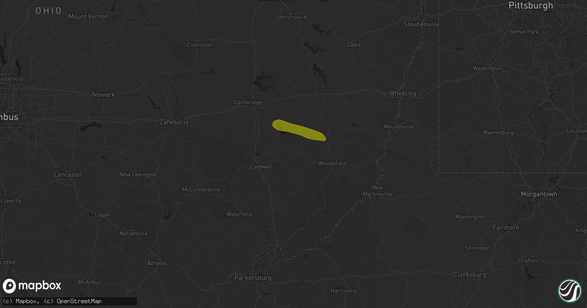 Hail map in Summerfield, OH on June 25, 2026