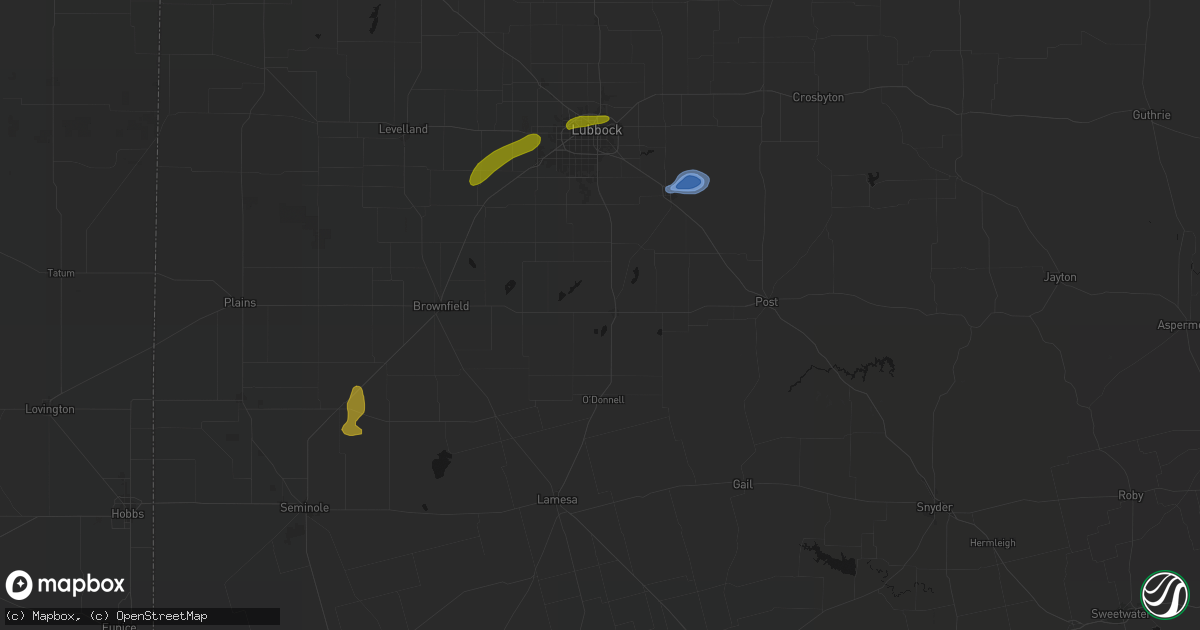 Hail map in Tahoka, TX on June 25, 2026