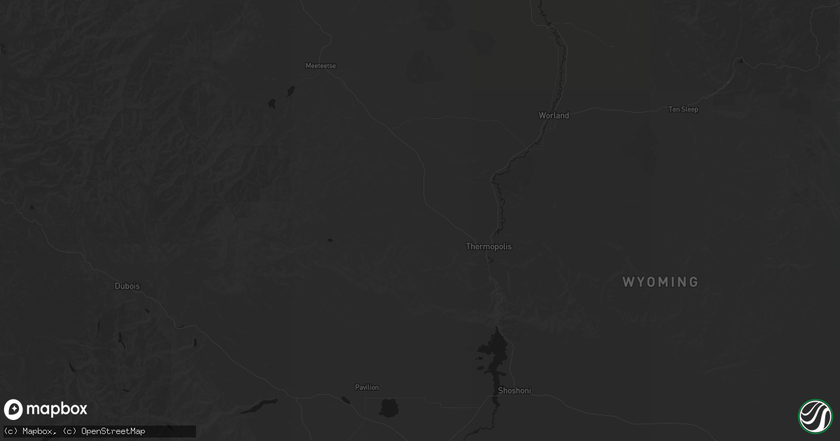 Hail map in Thermopolis, WY on June 25, 2026
