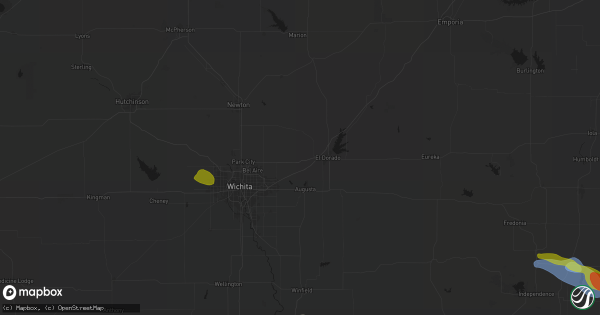 Hail map in Towanda, KS on June 25, 2026