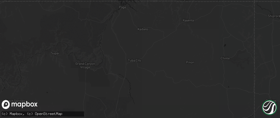 Hail map in Tuba City, AZ on June 25, 2026