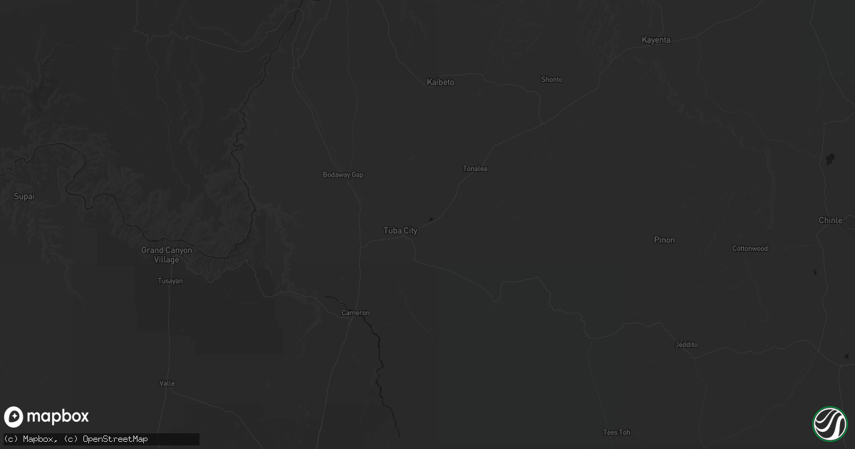 Hail map in Tuba City, AZ on June 25, 2026