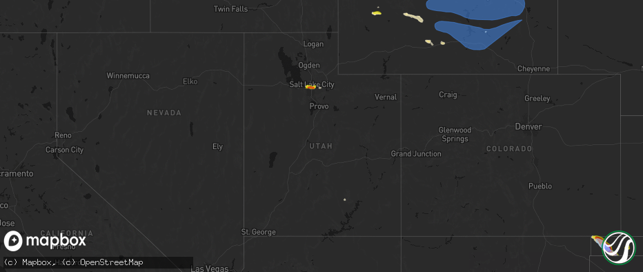 Hail map in Utah on June 25, 2026