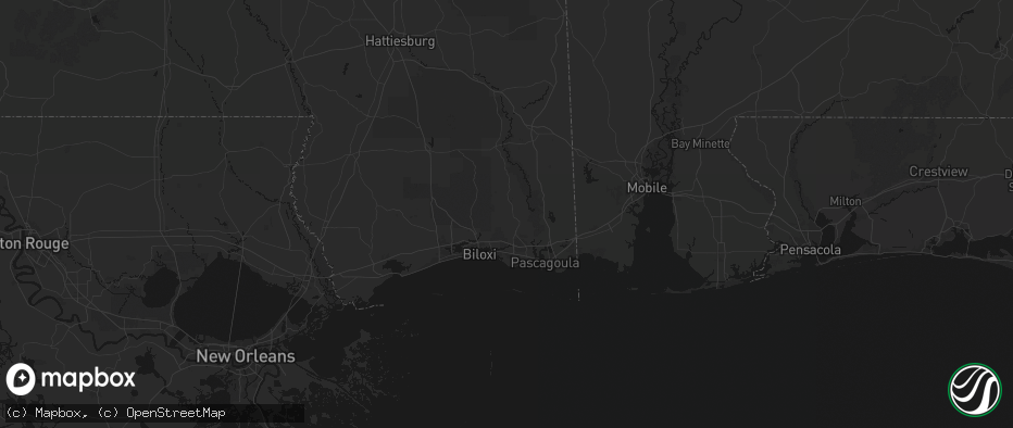 Hail map in Vancleave, MS on June 25, 2026