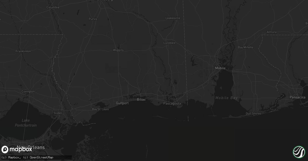 Hail map in Vancleave, MS on June 25, 2026