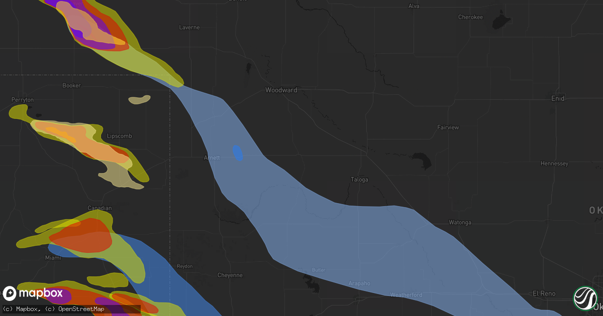 Hail map in Vici, OK on June 25, 2026