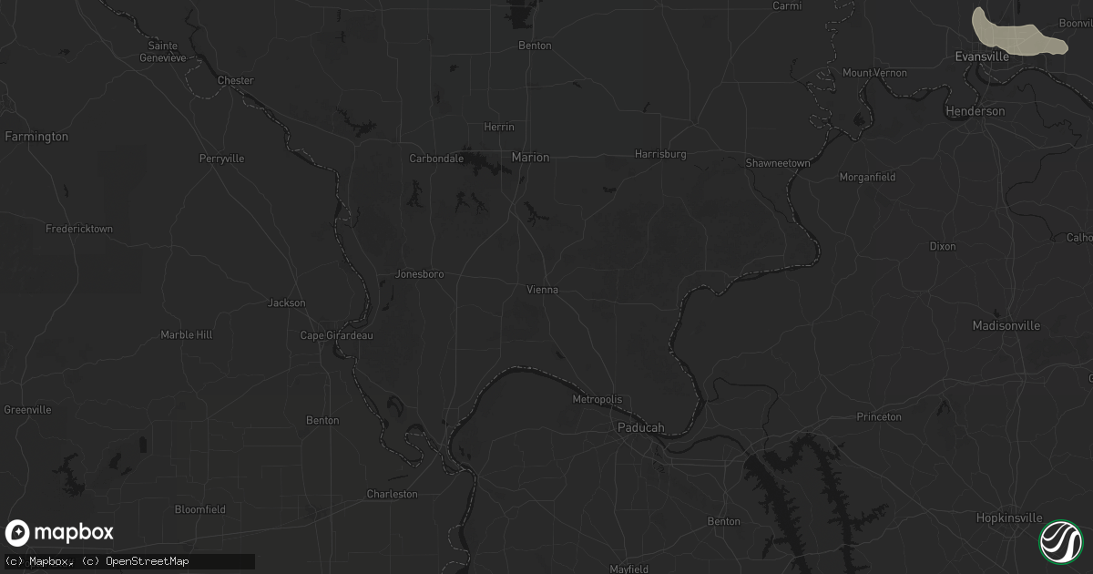 Hail map in Vienna, IL on June 25, 2026