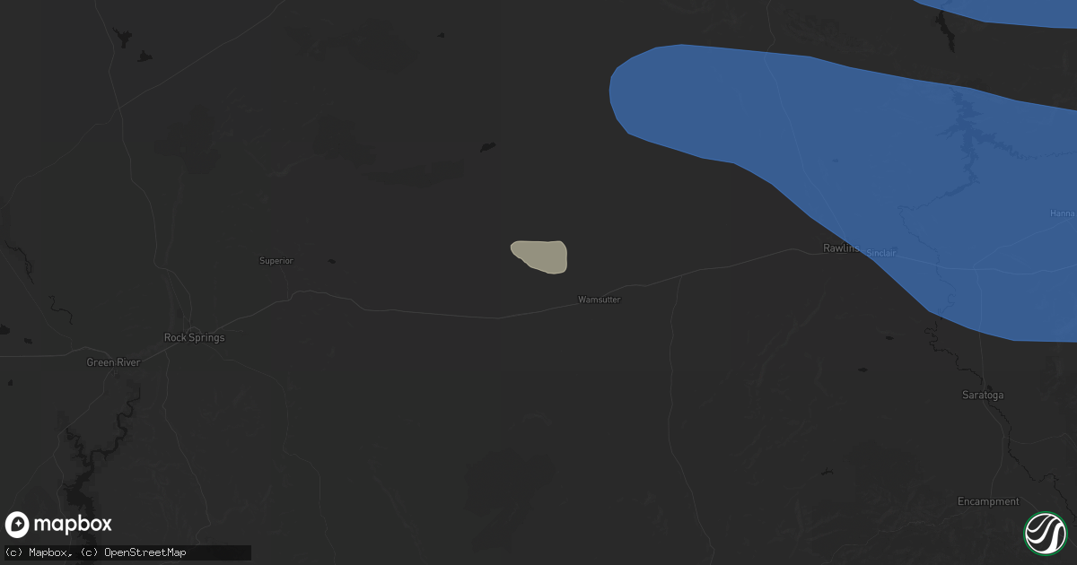 Hail map in Wamsutter, WY on June 25, 2026