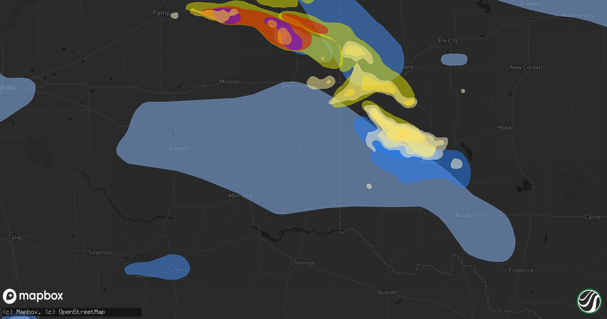 Hail map in Wellington, TX on June 25, 2026