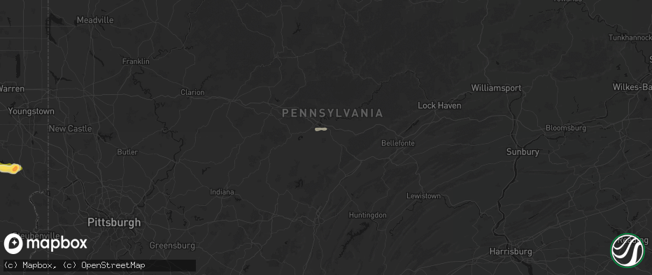 Hail map in West Decatur, PA on June 25, 2026