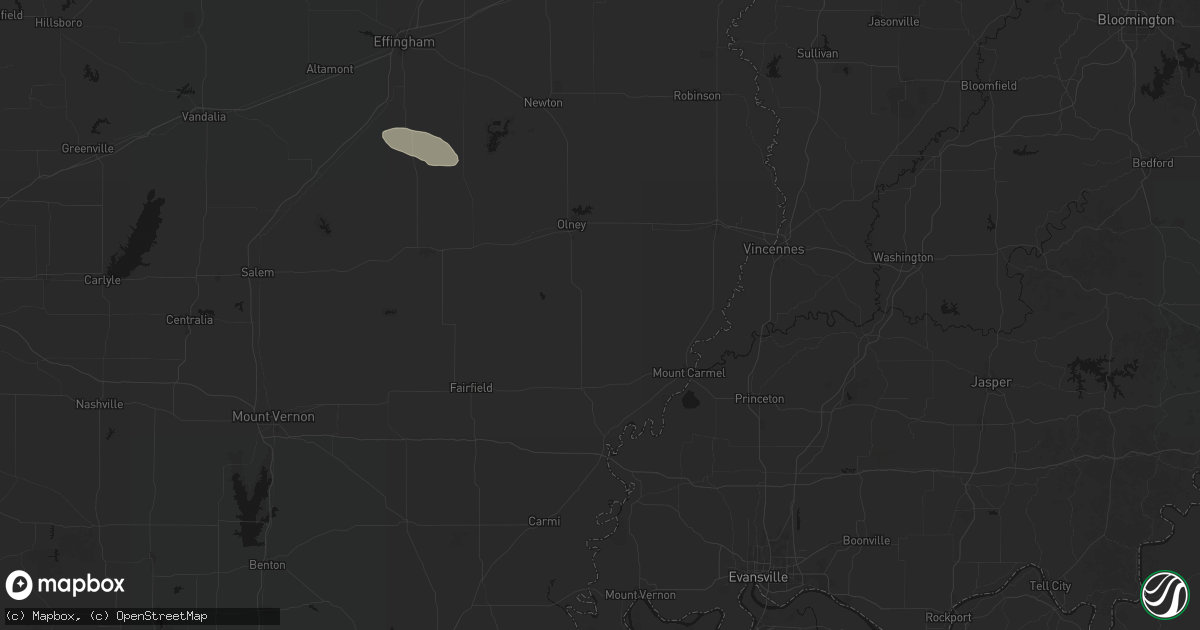 Hail map in West Salem, IL on June 25, 2026