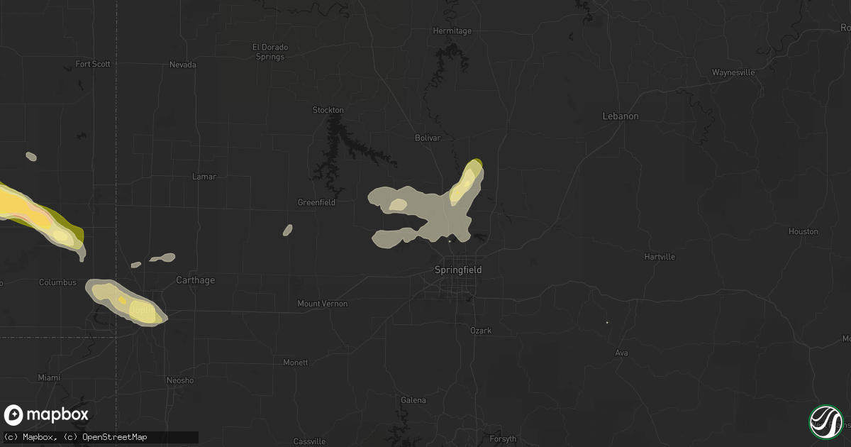 Hail map in Willard, MO on June 25, 2026