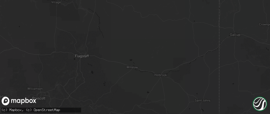 Hail map in Winslow, AZ on June 25, 2026