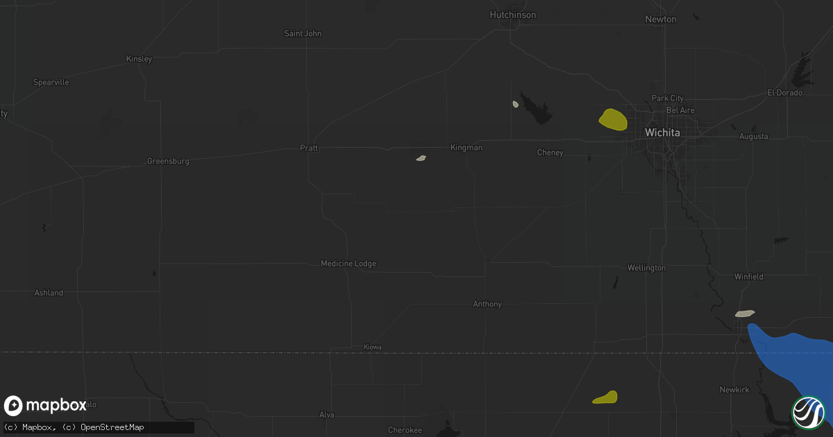 Hail map in Zenda, KS on June 25, 2026