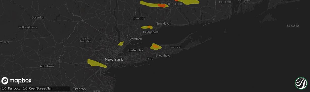 Hail map in East Setauket, NY on June 26, 2009