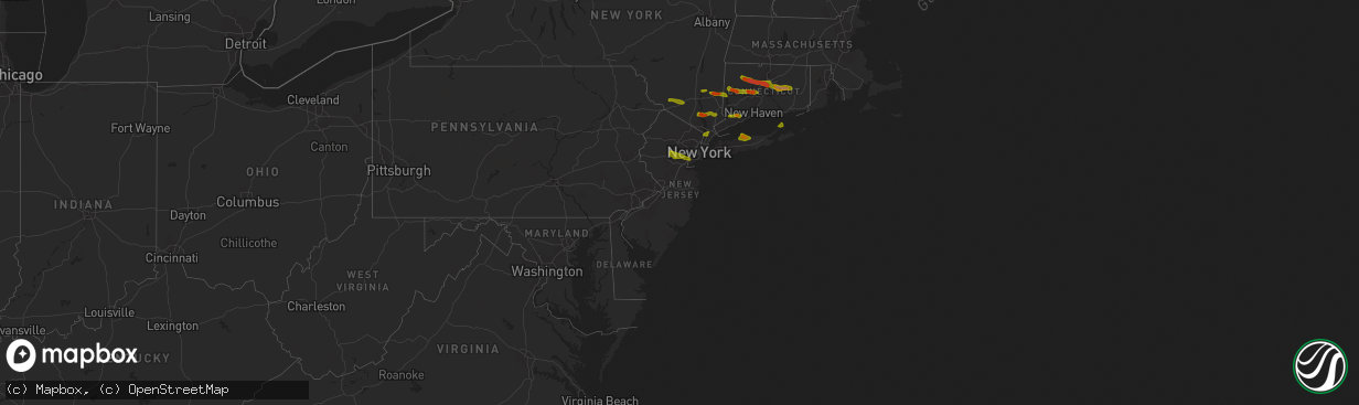 Hail map in New Jersey on June 26, 2009