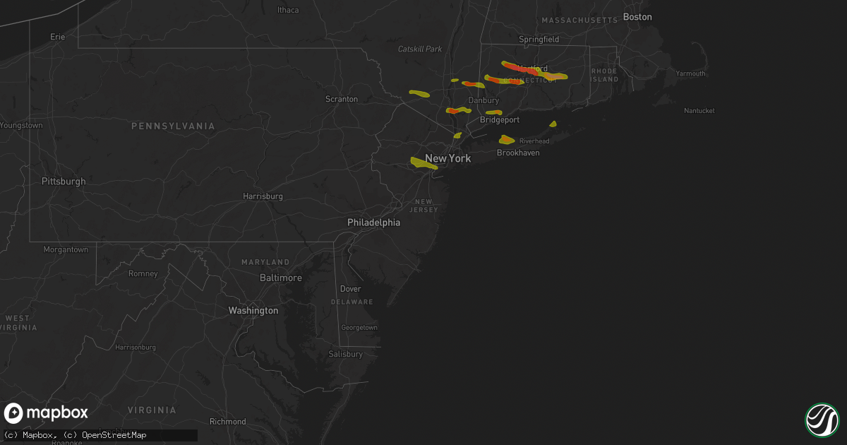 Hail map in New Jersey on June 26, 2009