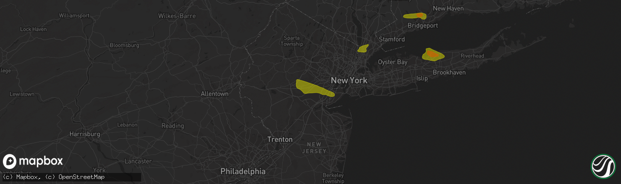 Hail map in Plainfield, NJ on June 26, 2009