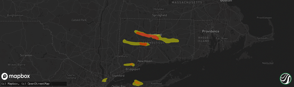 Hail map in Southington, CT on June 26, 2009