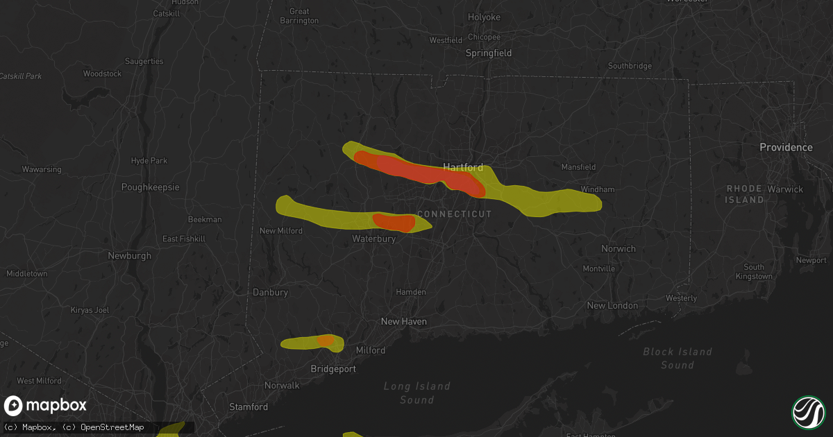 Hail map in Southington, CT on June 26, 2009