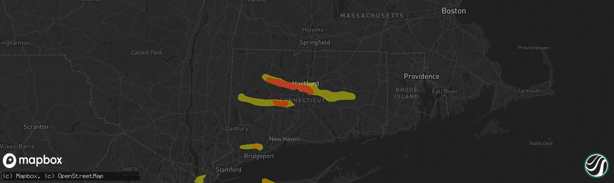Hail map in Wethersfield, CT on June 26, 2009