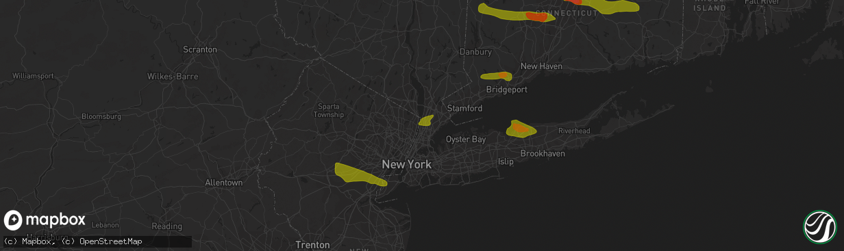 Hail map in Yonkers, NY on June 26, 2009