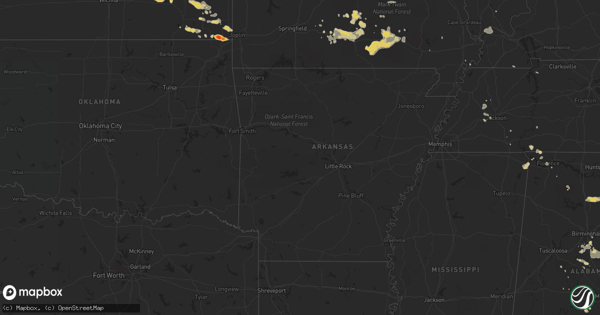 Hail map on June 26, 2011