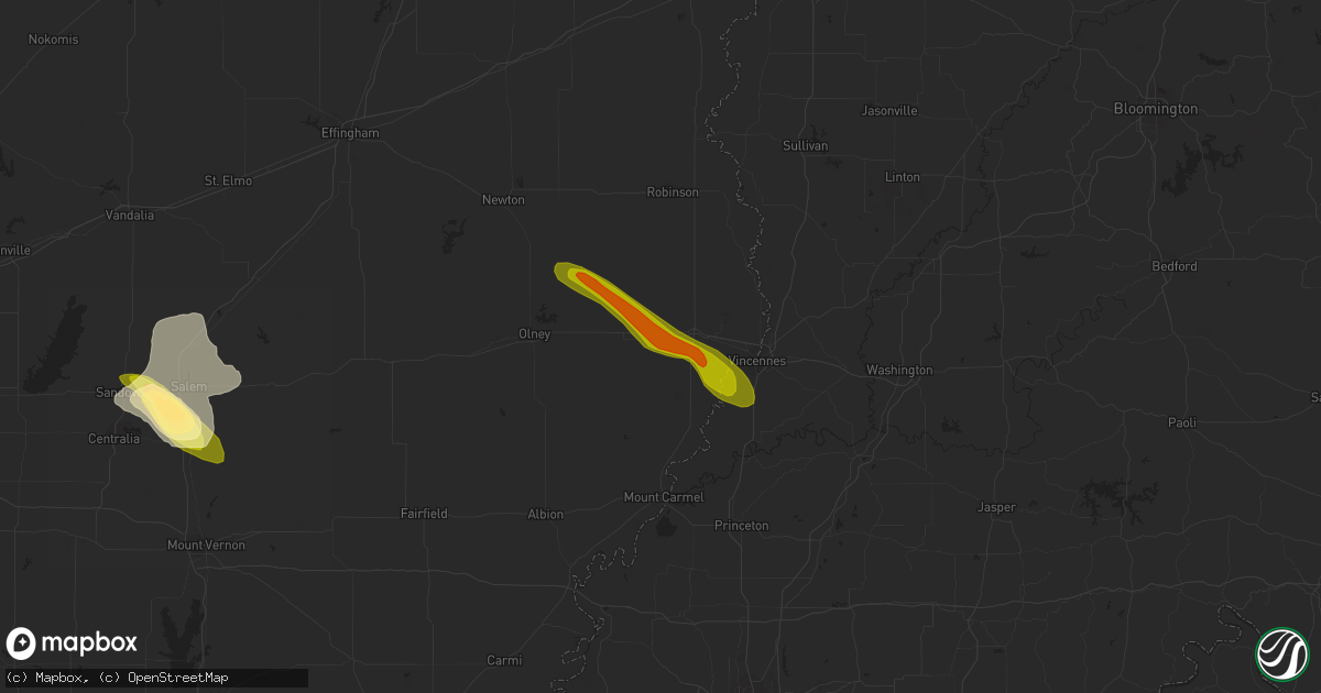 Hail map in Bridgeport, IL on June 26, 2013