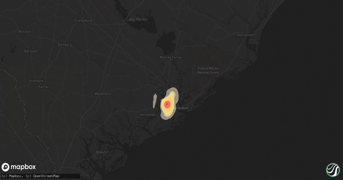 Hail map in Hanahan, SC on June 26, 2013
