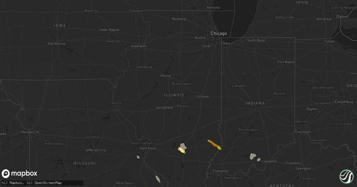 Hail map in Illinois on June 26, 2013