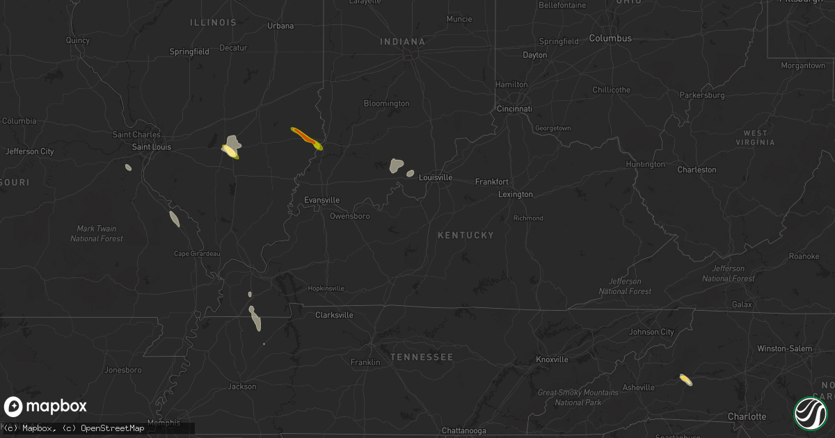 Hail map in Kentucky on June 26, 2013