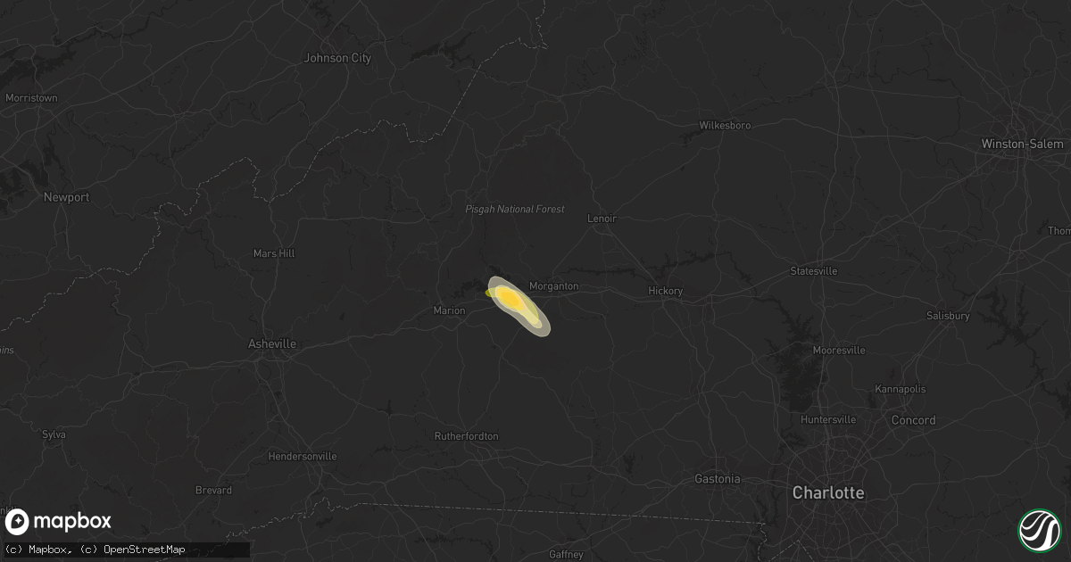 Hail map in Morganton, NC on June 26, 2013