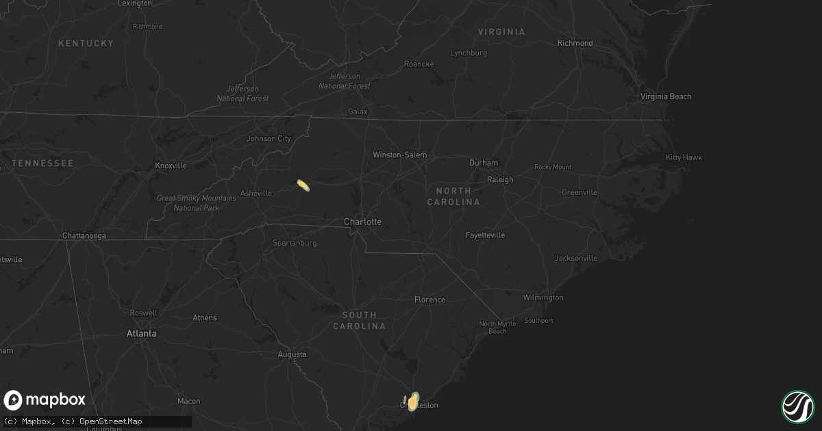 Hail map in North Carolina on June 26, 2013