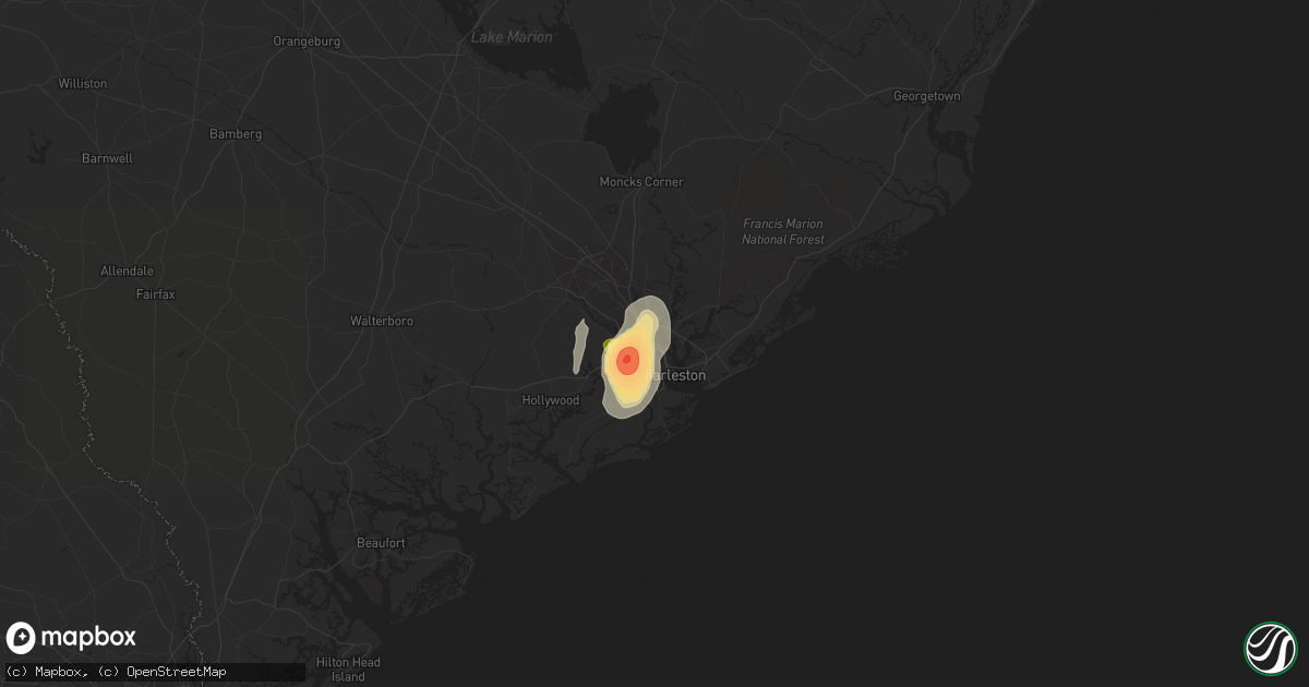 Hail map in North Charleston, SC on June 26, 2013