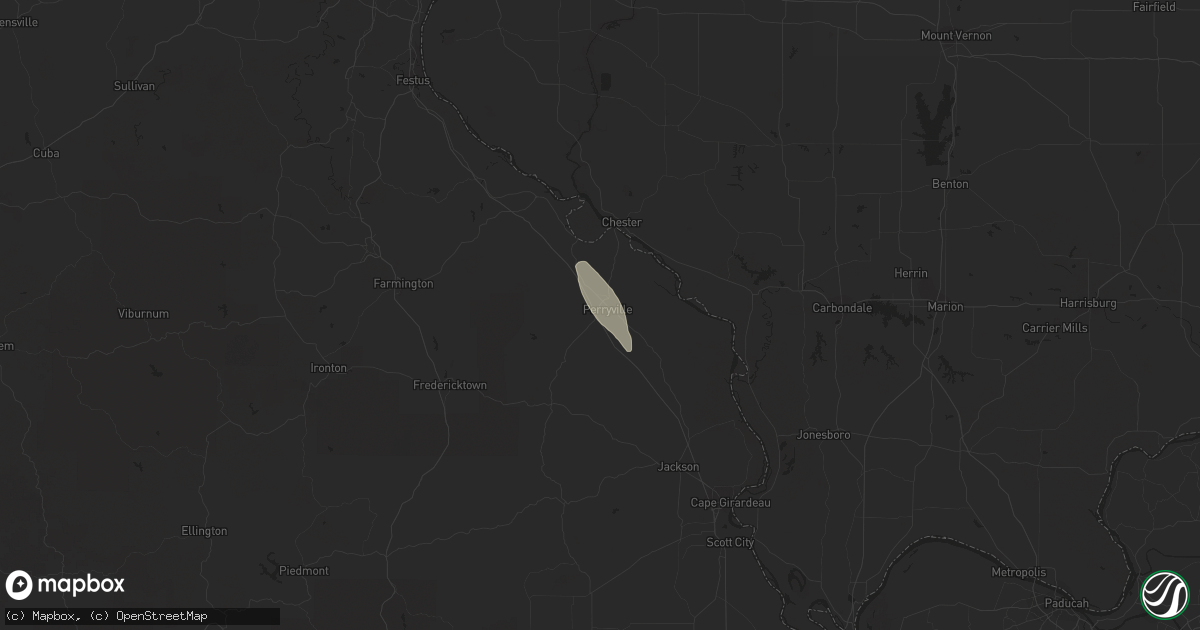 Hail map in Perryville, MO on June 26, 2013