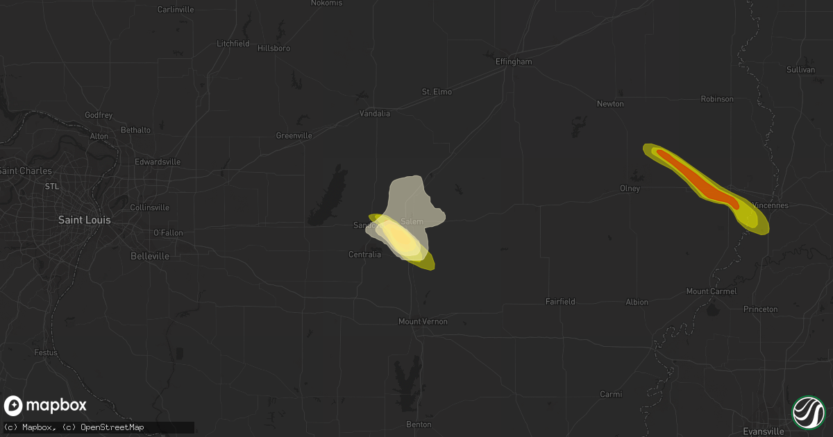 Hail map in Salem, IL on June 26, 2013