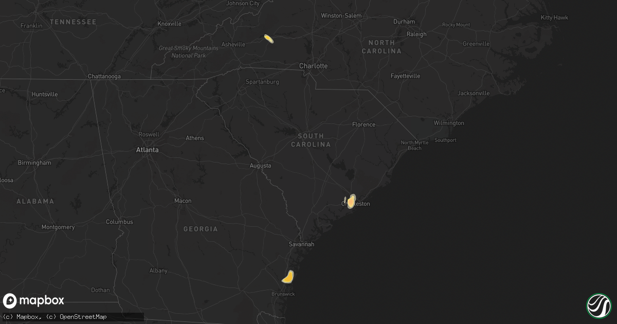 Hail map in South Carolina on June 26, 2013