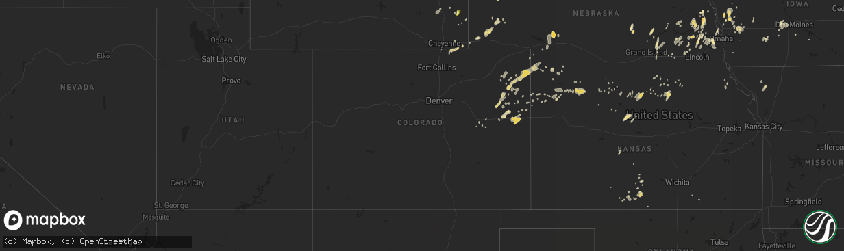 Hail map in Colorado on June 26, 2014