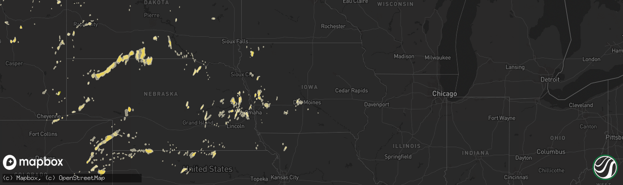 Hail map in Iowa on June 26, 2014