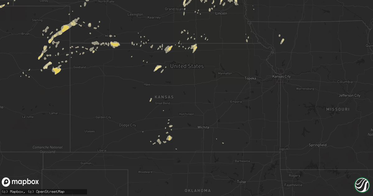 Hail map in Kansas on June 26, 2014