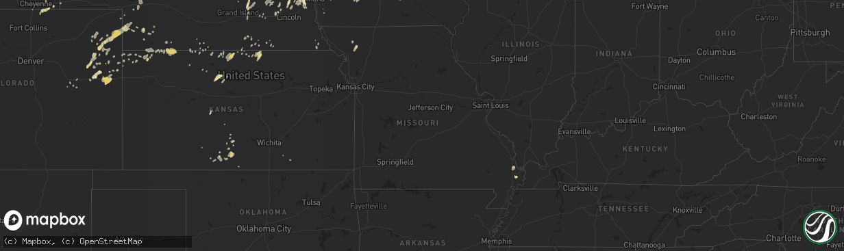 Hail map in Missouri on June 26, 2014