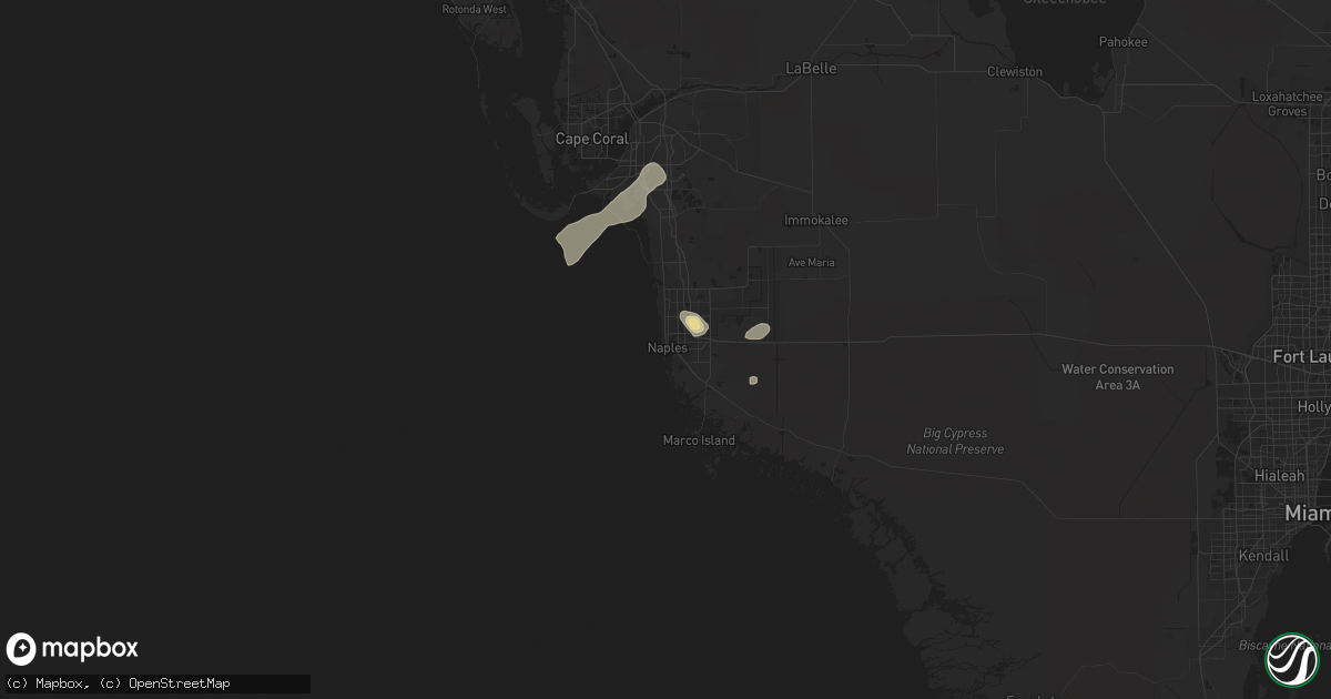 Hail map in Naples, FL on June 26, 2014