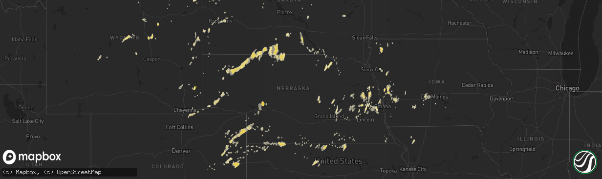 Hail map in Nebraska on June 26, 2014