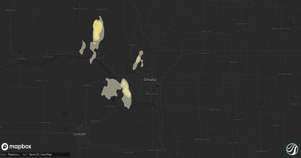 Hail map in Omaha, NE on June 26, 2014