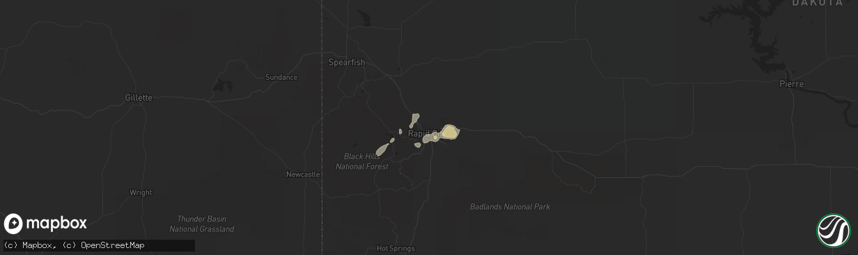 Hail map in Rapid City, SD on June 26, 2014