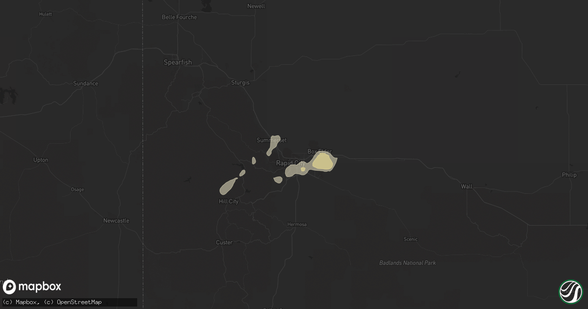 Hail map in Rapid City, SD on June 26, 2014