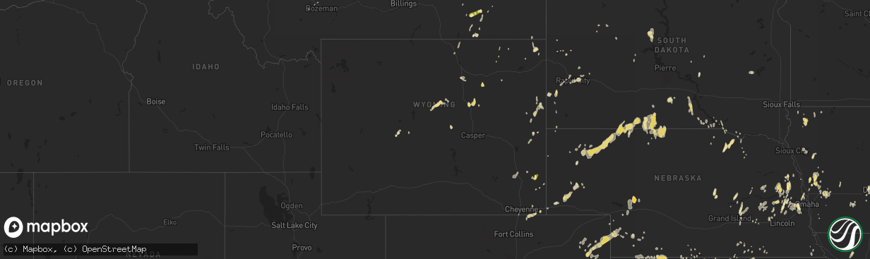 Hail map in Wyoming on June 26, 2014