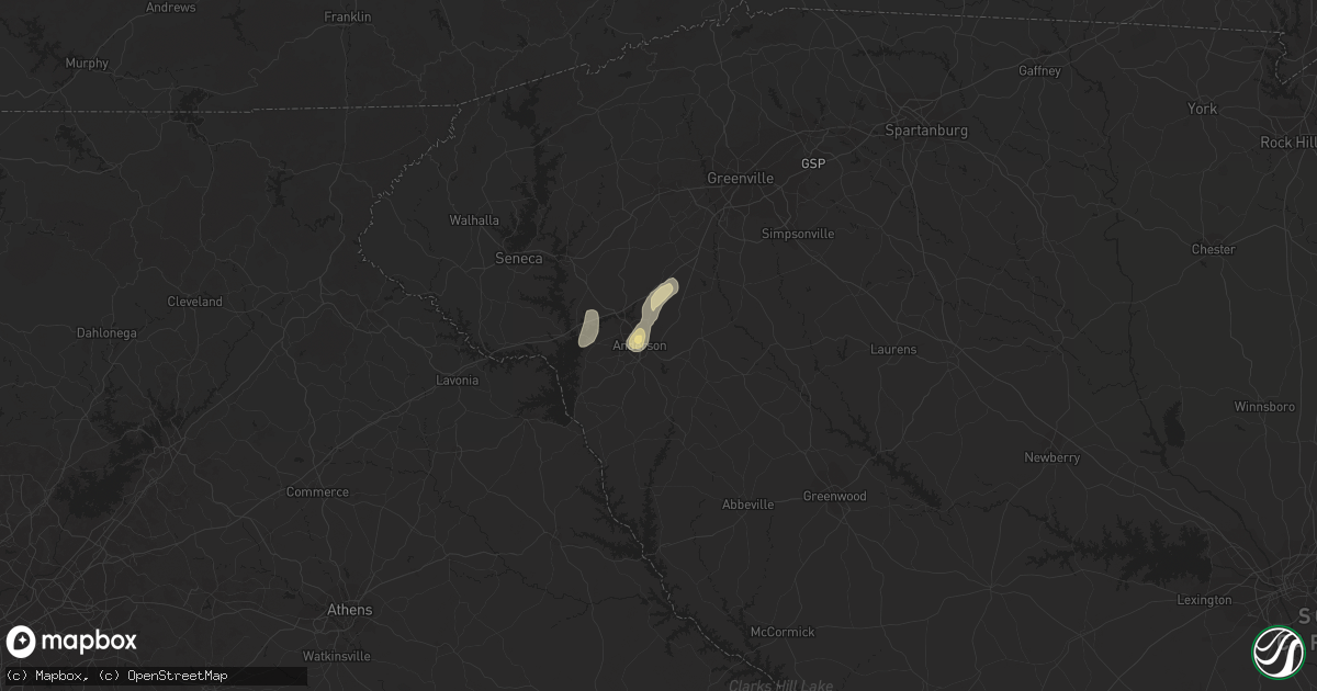 Hail map in Anderson, SC on June 26, 2015
