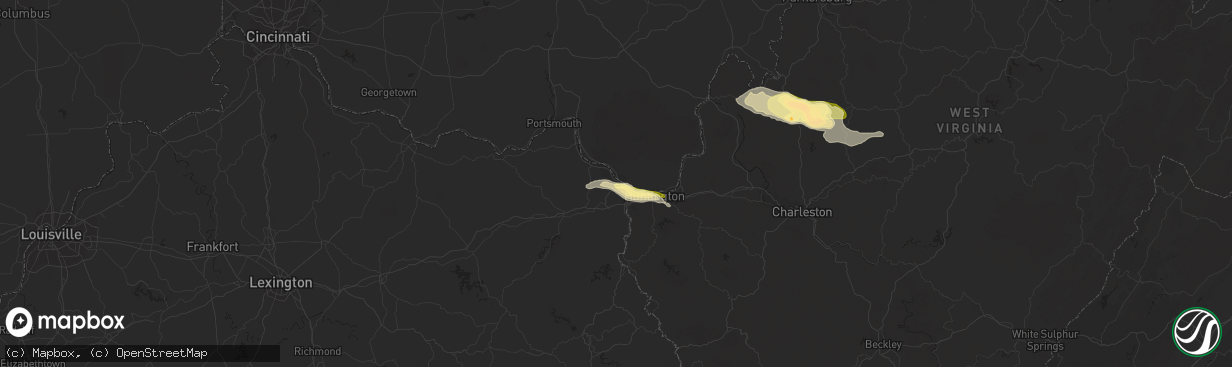 Hail map in Ashland, KY on June 26, 2015