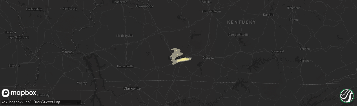 Hail map in Bowling Green, KY on June 26, 2015